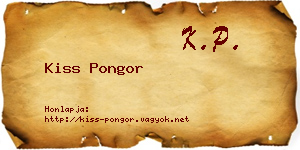 Kiss Pongor névjegykártya